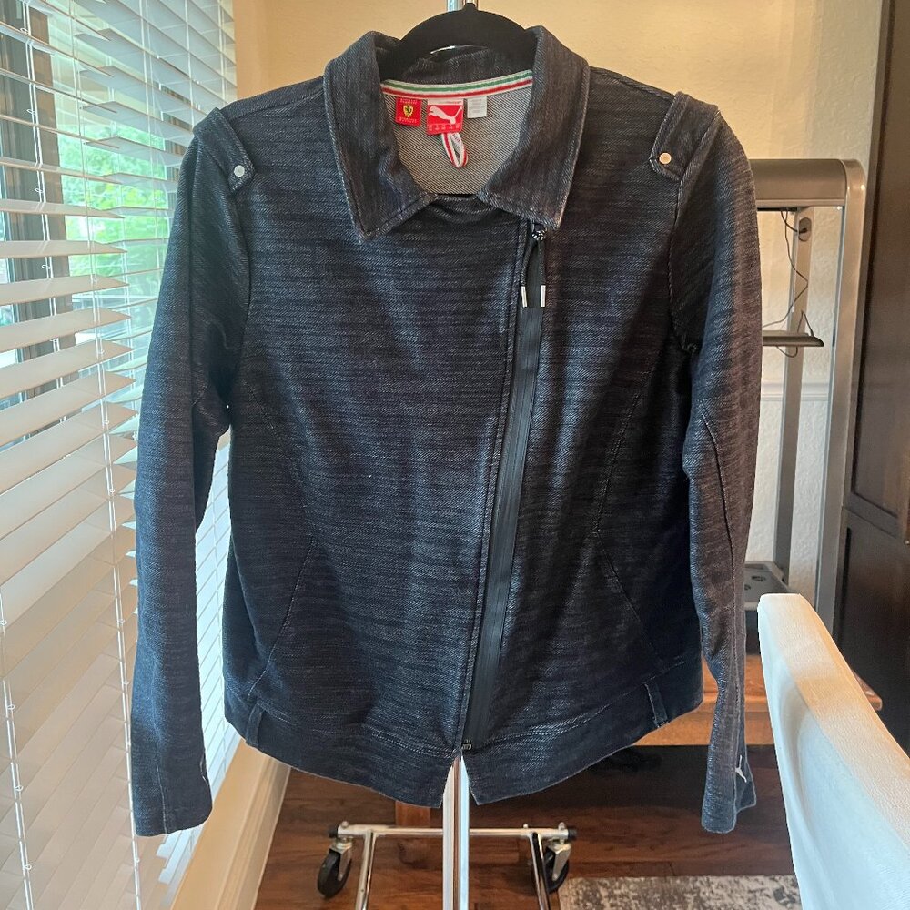 Puma Ferrari Sport Wear Streetwear Biker Double Jacket